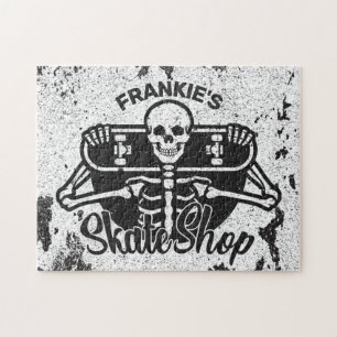 Benutzerdefinierter ADD NAME Totenkopf Skateboard  Puzzle