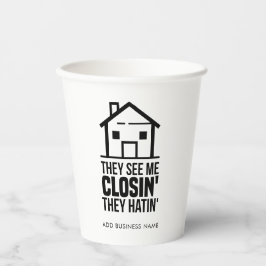 Benutzerdefinierter Agent- mit Echtzeit-Anwesen Pappbecher