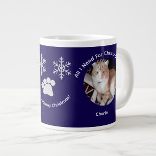 Benutzerdefinierter All I Need Katzenfoto-Spezialb Jumbo-Tasse