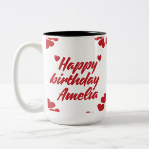 Benutzerdefinierter Alles Gute zum Geburtstag Bech Zweifarbige Tasse