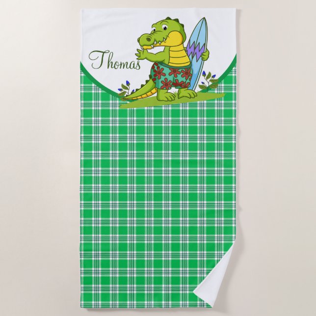 Benutzerdefinierter Alligator Strandtuch (Vorderseite)