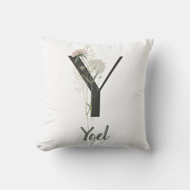 Benutzerdefinierter Anfang Y mit weicher Blume Kissen (Vorderseite)