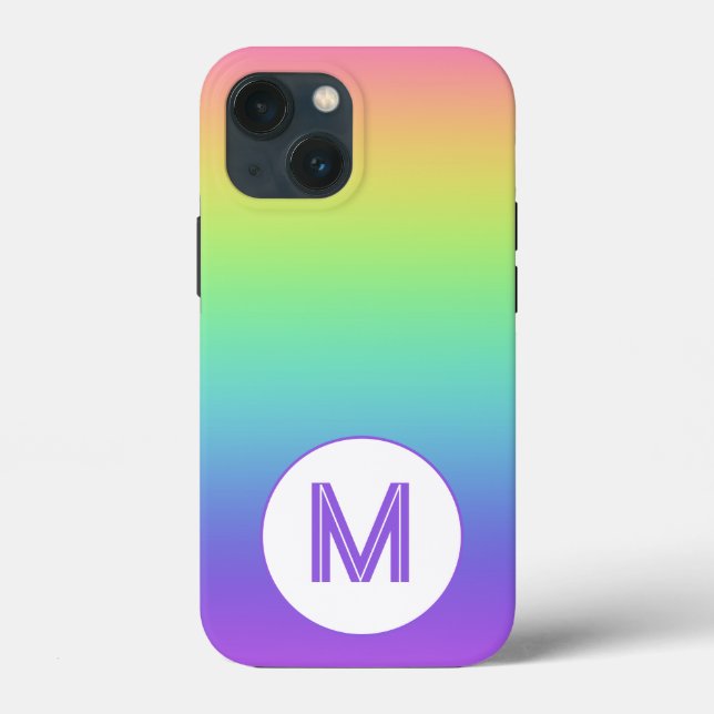 Benutzerdefinierter anfänglicher Regenbogen Case-Mate iPhone Hülle (Rückseite)