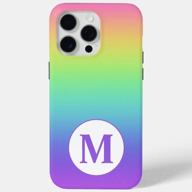 Benutzerdefinierter anfänglicher Regenbogen Case-Mate iPhone Hülle (Rückseite)