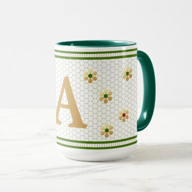 Benutzerdefinierter Anfangsbuchstabe | Chic Gold D Tasse (VorderseiteRechts)