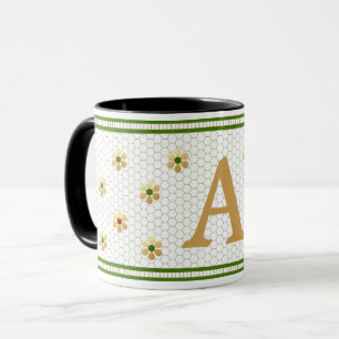 Benutzerdefinierter Anfangsbuchstabe Chic Gold D Tasse