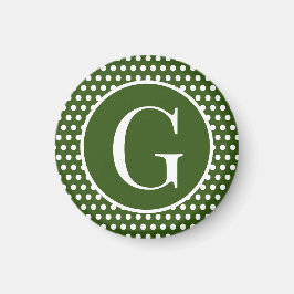 Benutzerdefinierter Anfangsbuchstabe Dark Green Po Magnet