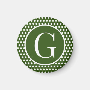 Benutzerdefinierter Anfangsbuchstabe Dark Green Po Magnet