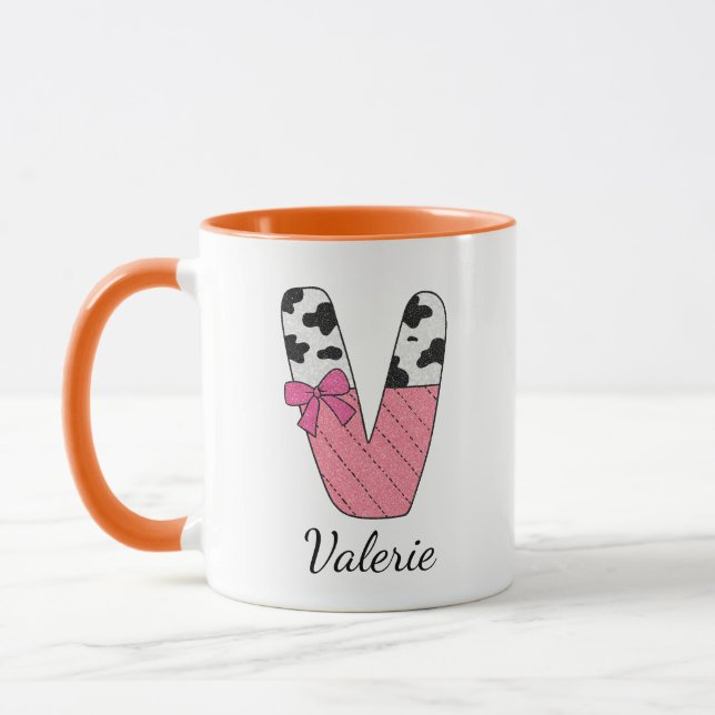 Benutzerdefinierter Anfangsbuchstabe Name Becher | Tasse (Links)
