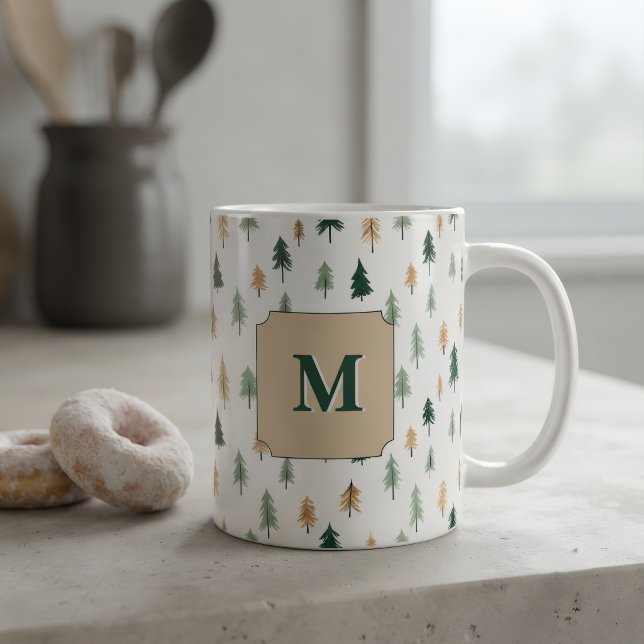 Benutzerdefinierter Anfangsbuchstabe Pine Mug | Pe Kaffeetasse (Von Creator hochgeladen)