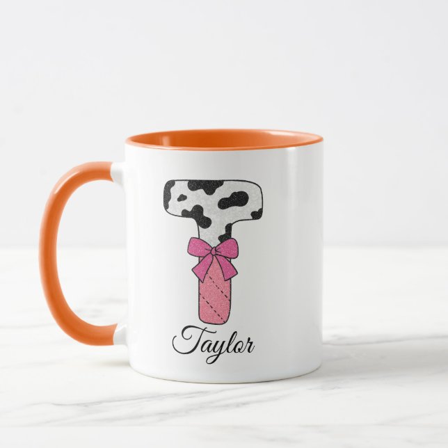 Benutzerdefinierter Anfangsbuchstabe Tasse | Rosa  (Links)