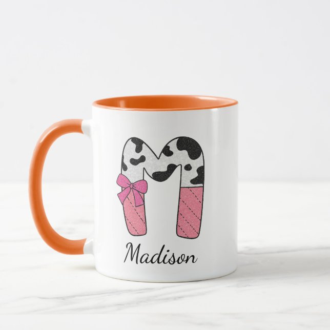 Benutzerdefinierter Anfangsbuchstabe Tasse | Rosa  (Links)