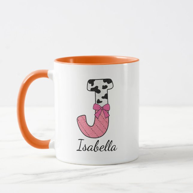 Benutzerdefinierter Anfangsbuchstabe Tasse | Rosa  (Links)