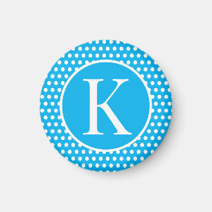 Benutzerdefinierter Anfangsbuchstaben Polka Dots S Magnet