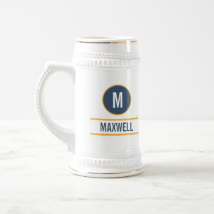 Benutzerdefinierter Anfangsbuchstabenname Monogram Bierglas