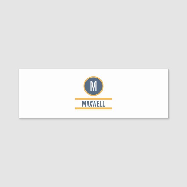Benutzerdefinierter Anfangsbuchstabenname Monogram Namensschild (Vorderseite)