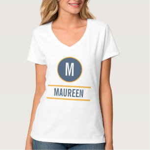 Benutzerdefinierter Anfangsbuchstabenname Monogram T-Shirt