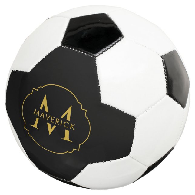 Benutzerdefinierter Anfangsname Elegant Modern Sch Fußball (Dreiviertel)