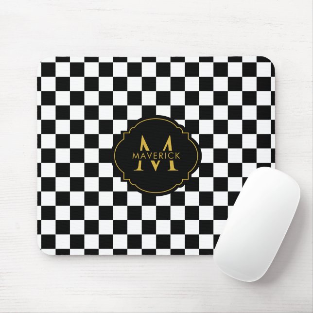 Benutzerdefinierter Anfangsname Elegantes Stylisch Mousepad (Mit Mouse)