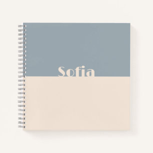 Benutzerdefinierter Anfangsname l Clean Simple Gir Notizbuch