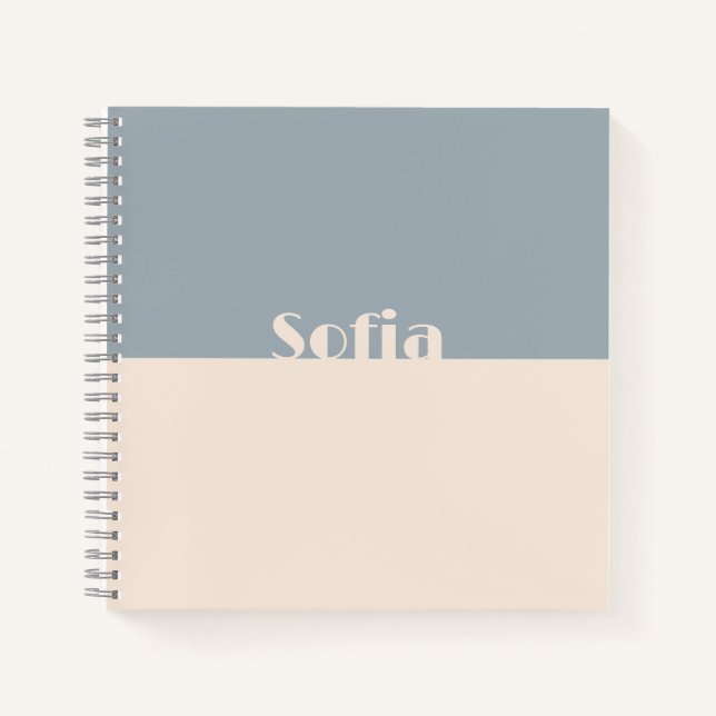 Benutzerdefinierter Anfangsname l Clean Simple Gir Notizbuch (Vorderseite)