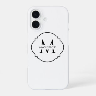 Benutzerdefinierter Anfangsname Stylisch Reise Mod iPhone 16 Hülle