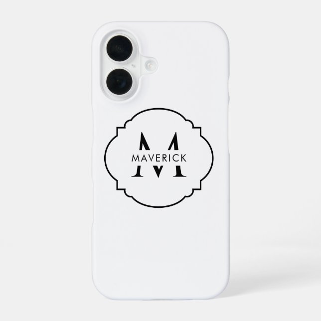 Benutzerdefinierter Anfangsname Stylisch Reise Mod iPhone 16 Hülle (Rückseite)