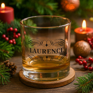Benutzerdefinierter anspruchsvoller Name in schwar Whiskyglas