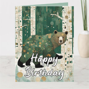 Benutzerdefinierter Art Nouveau Bär Geburtstag Karte