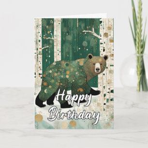Benutzerdefinierter Art Nouveau Bär Geburtstag  Karte