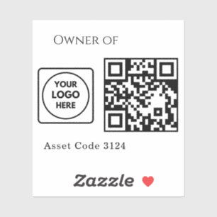 Benutzerdefinierter Asset-QR   Firmenlogo für Unte Aufkleber