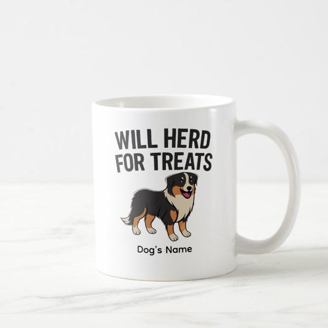 Benutzerdefinierter Australian Shepherd „Wird für  Kaffeetasse (Rechts)