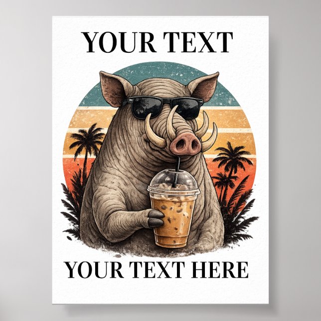 Benutzerdefinierter Babirusa-Name Geschenk Poster (Vorne)
