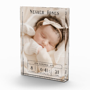 Benutzerdefinierter Baby-Foto-Geburtsstatistik-Fot Fotoblock