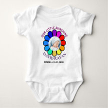 Benutzerdefinierter Baby-Foto-Regenbogen-Blumen- u