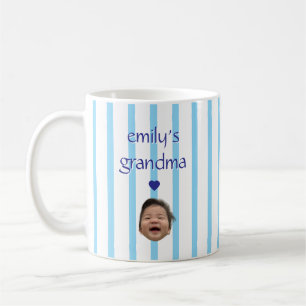 Benutzerdefinierter Baby-Gesicht gestreifter perso Kaffeetasse