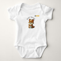 Benutzerdefinierter [Babyname] Chibi-Tier-Herz-Bod
