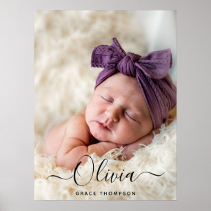 Benutzerdefinierter Babyname Foto-Wandkunst-Druck Poster