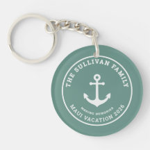 Benutzerdefinierter Badge im salbeigrünen Anker-Fa
