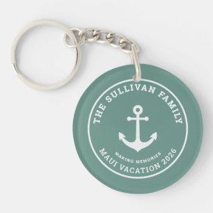 Benutzerdefinierter Badge im salbeigrünen Anker-Fa Schlüsselanhänger