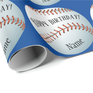 Benutzerdefinierter Baller Baseball-Name glücklich Geschenkpapier