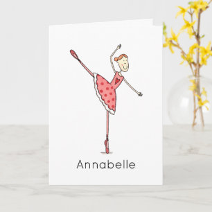 Benutzerdefinierter Ballerina-Geburtstag  Karte