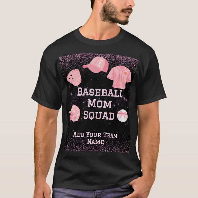 Benutzerdefinierter Baseball-Mama-Squad, Teamnumme T-Shirt (Vorderseite)