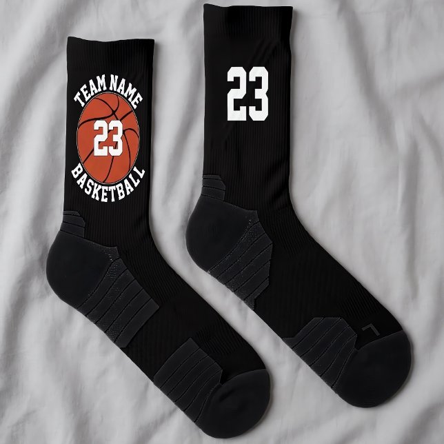 Benutzerdefinierter Basketball-Team Name und Anzah Socken (Personalized basketball team socks with custom team name and player numbers. Great team gifts.)