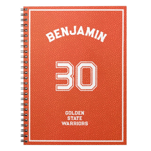 Benutzerdefinierter Basketball Textur Orange Notizblock (Vorderseite)