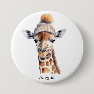 Benutzerdefinierter Beanie Bunch-Giraffe-Wintermüt Button