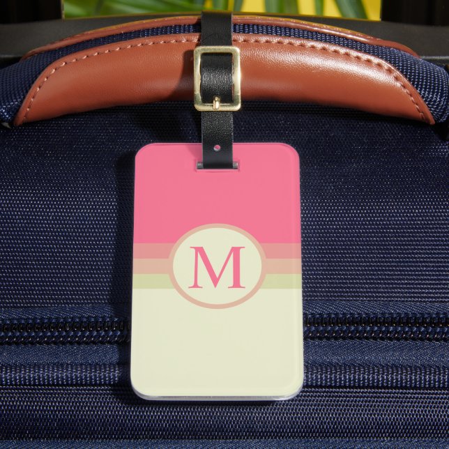 Benutzerdefinierter beigefarbener, gelbrosa Farbbl Gepäckanhänger (Vorderseite Insitu 2)