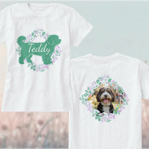 Benutzerdefinierter Bernedoodle-Foto-Name Grüne Si T-Shirt