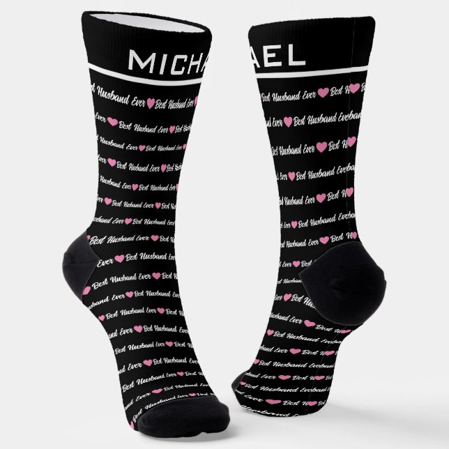 Benutzerdefinierter "Best Husband Ever"-Personalis Socken (Gewinkelt)