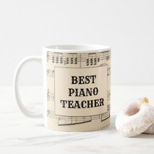 Benutzerdefinierter bester Klavierlehrer Vintage N Kaffeetasse